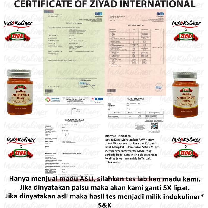 

Pilihan- Ziyad Italian Chestnut Honey Madu Chestnut 500Gr Asli By Indokuliner