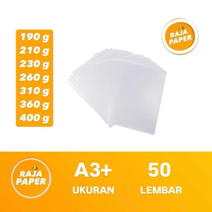 Kertas Art Carton Ukuran A3+ 50 Lembar 190 210 230 260 310 360 400 Gsm Gr Gram ( 329 Mm x 483 Mm ) /