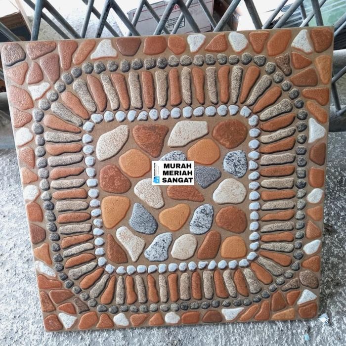 KERAMIK LANTAI 40X40 KASAR MOTIF KAYU BATU ALAM BATU CORAL TIMBUL