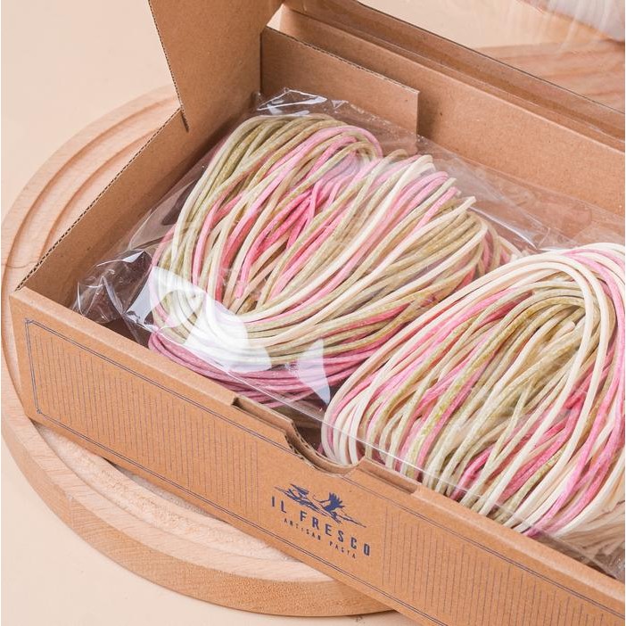 

IL FRESCO Artisan Pasta Funfetti Spaghetti 400g Mie Instan Vegan Tanpa Pengawet & Pewarna 100%