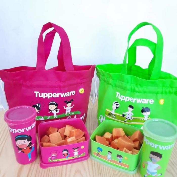Tempat Makan Tupperware//Lunch Box Set//Anak Sehat