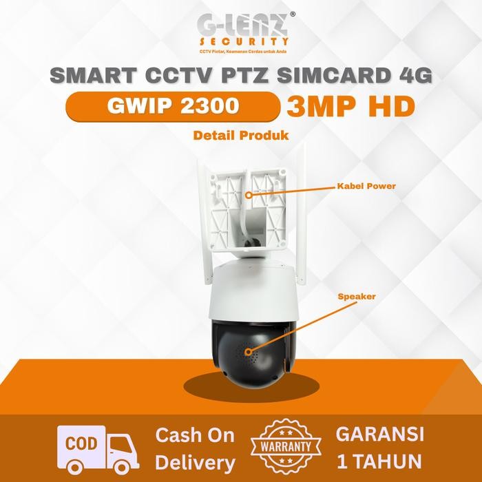 IFZH  Glenz Cctv Sim Card 4G Gwip 2300 Hd 3Mp Kamera Smart Cctv Ptz Sim Card 4G Full Color