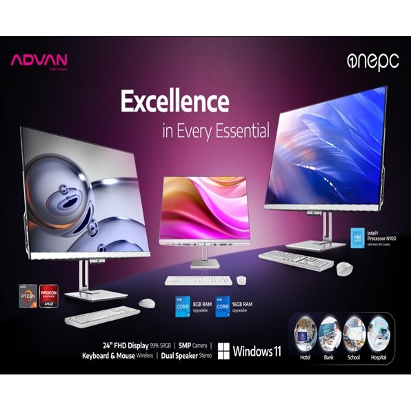 Advan ONE PC i7 Gen12 | Intel Core i7-1255U, 8GB RAM, 24â€ FHD All in One