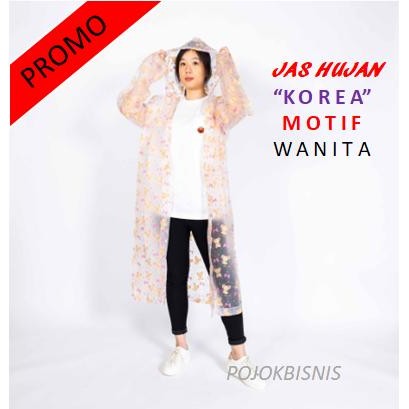 JAS HUJAN WANITA KOREA MOTIF / MANTEL HUJAN WANITA / JAS HUJAN PRIA