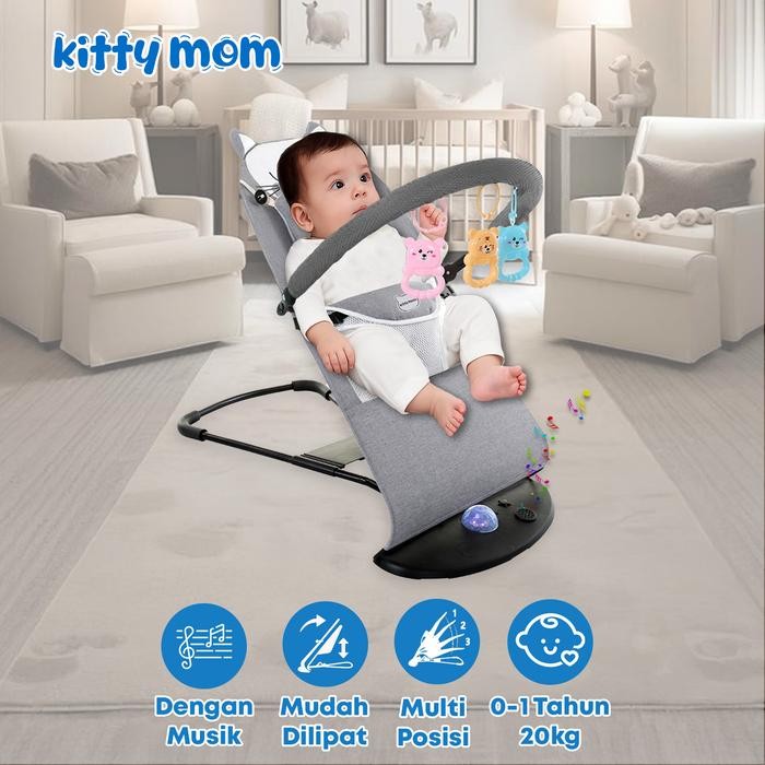 Kitty Mom - Bouncer Bayi Lipat Kursi Ayunan Goyang Newborn Kursi Goyang Bayi