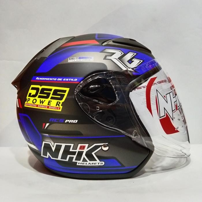 HELM NHK R6 RALLY #3 BLACK BLUE DOFF HELM HALF FACE