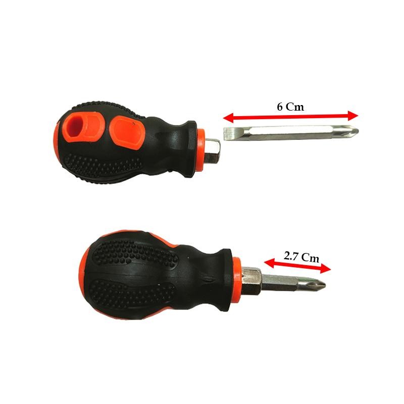 Obeng BB 2 in 1 Cebol Mini 2 Way Bolak Balik Plus / Minus Kembang 2in1 Obeng Cebol Bolak Balik Gagan