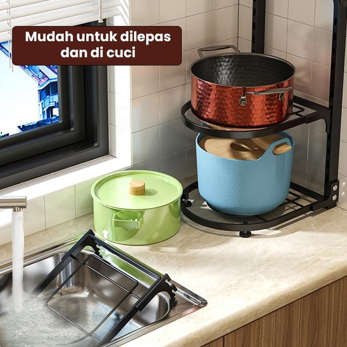 Dejavu Rak Panci Dapur Susun Rak Peralatan Dapur Serbaguna HRM146