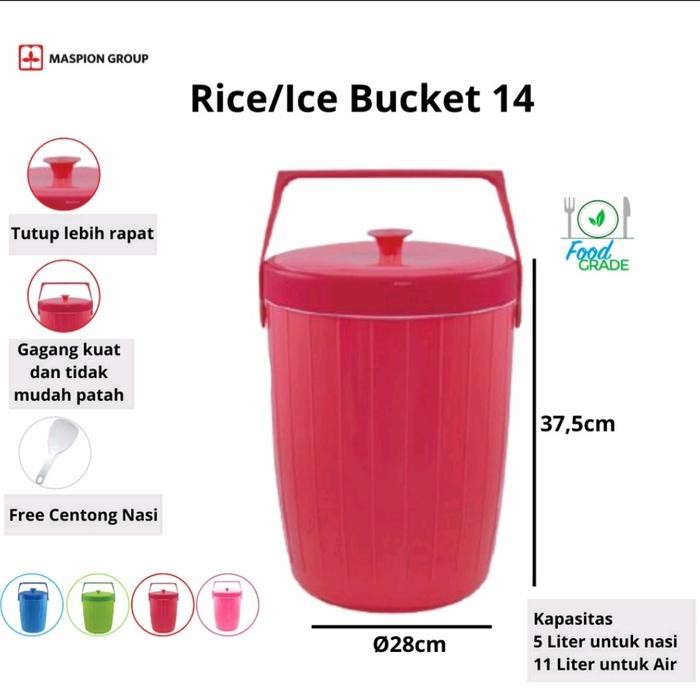 Rice Bucket/Ice Bucket/Termos Nasi/Termos Es Maspion 14 Liter Maspion