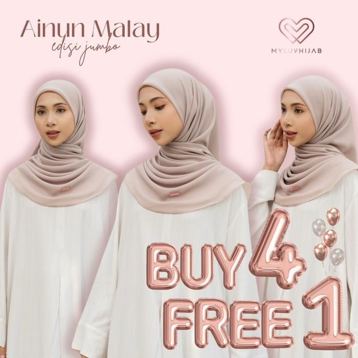 Top Part 2 Ainun Malay Jumbo / Hijab Persegi / Hijab ala Malaysia