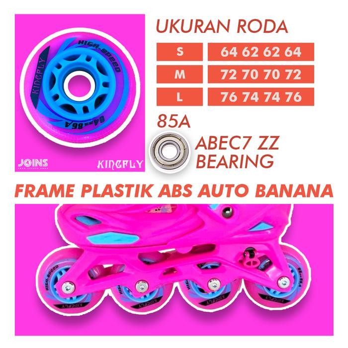 Sepatu Roda Anak Inline Skate anak Kingfly Pink Bukan Cougar atau Lynx