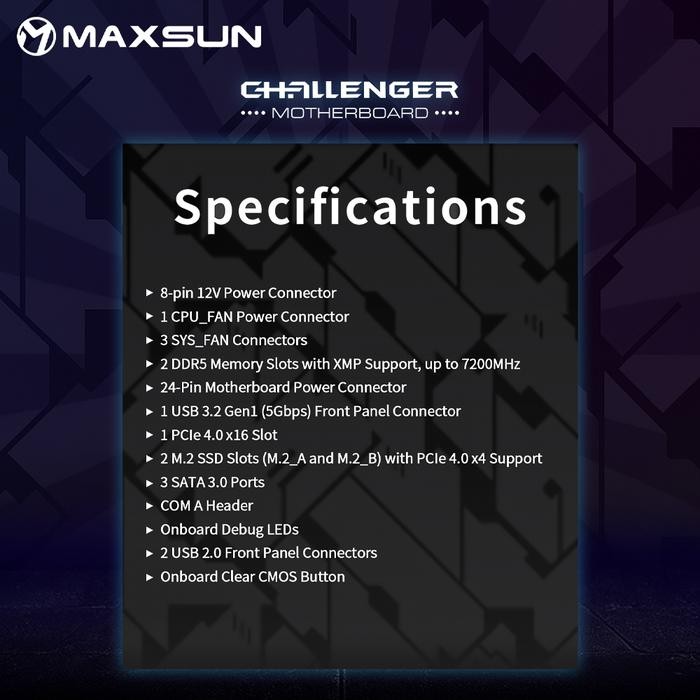 MAXSUN Challenger B760M D5 Motherboard LGA 1700 Micro ATX KYO Group Motherboard LGA 1700 Micro DDR5