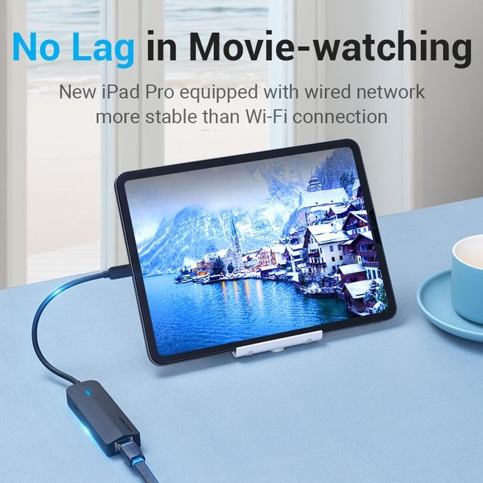 yias- Vention Usb Type C To Lan With Micro Usb Power Supply