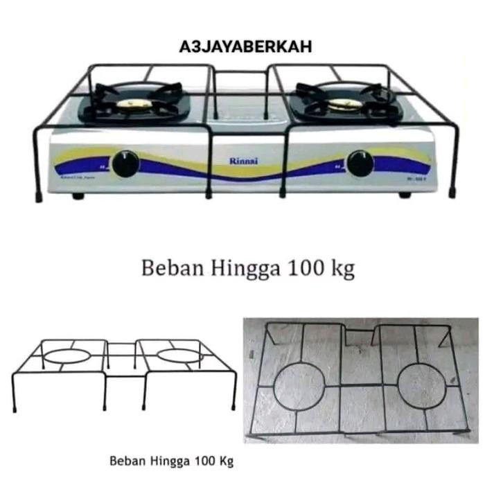 ASLI Tatakan oven 2 Tungku kompor standar/jumbo/ Rangka kompor rinai 2 tungku/jagrak kompor rinai 2