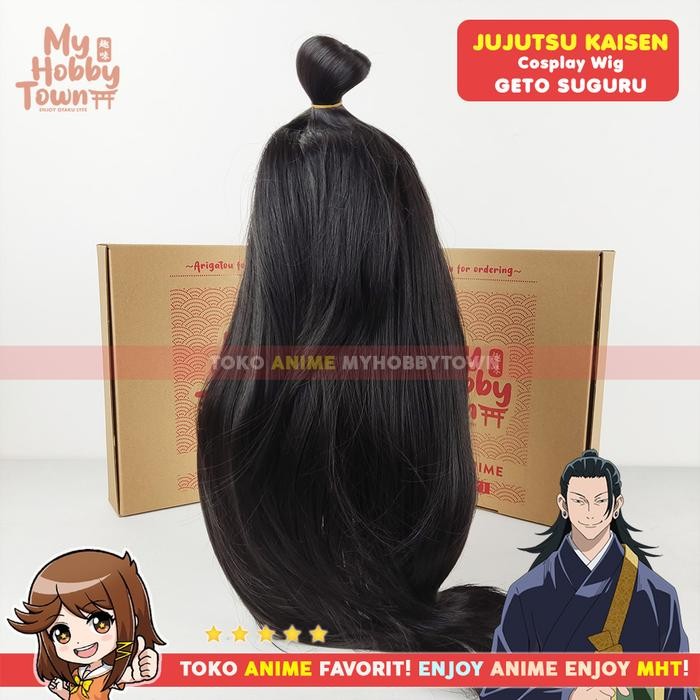 Wig Cosplay Anime Jujutsu Kaisen : Geto Suguru Rambut Palsu