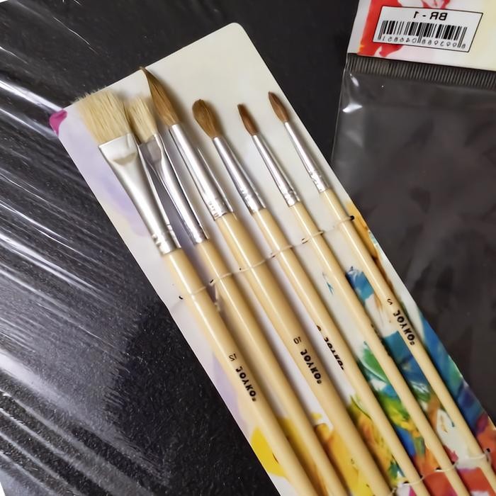 Kuas Lukis Joyko Cat Air, Cat Minyak, dan Cat Akrilik 1 Set Isi 6pcs.