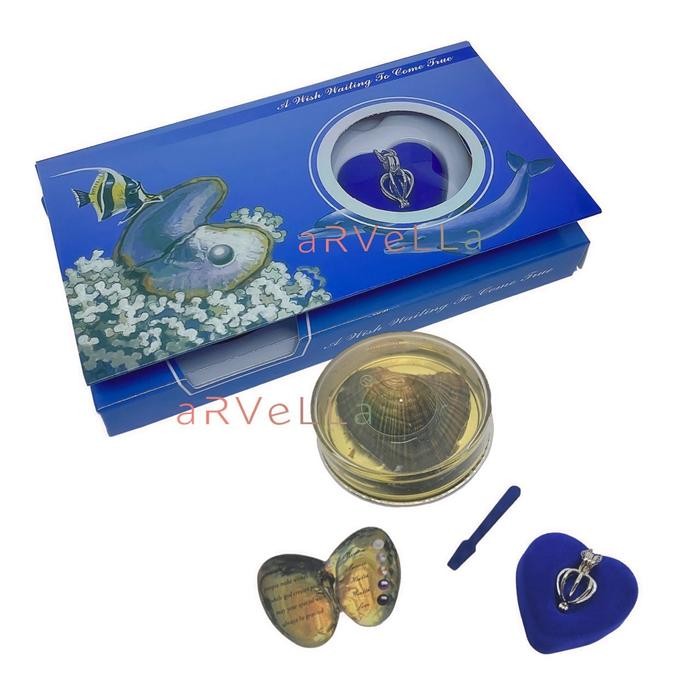 (Bisa COD) Kalung Mutiara Kerang Asli Wish Pearl Necklace Viral TikTok Hadiah Kado Valentine Ulang