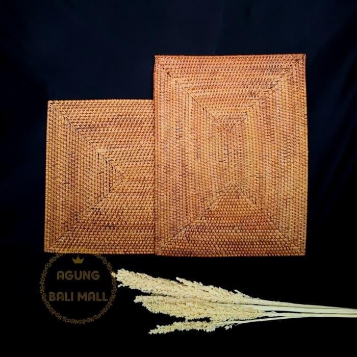 RRShop- Placemat Rotan Alas Piring Rotan Persegi Panjang Tatakan Piring