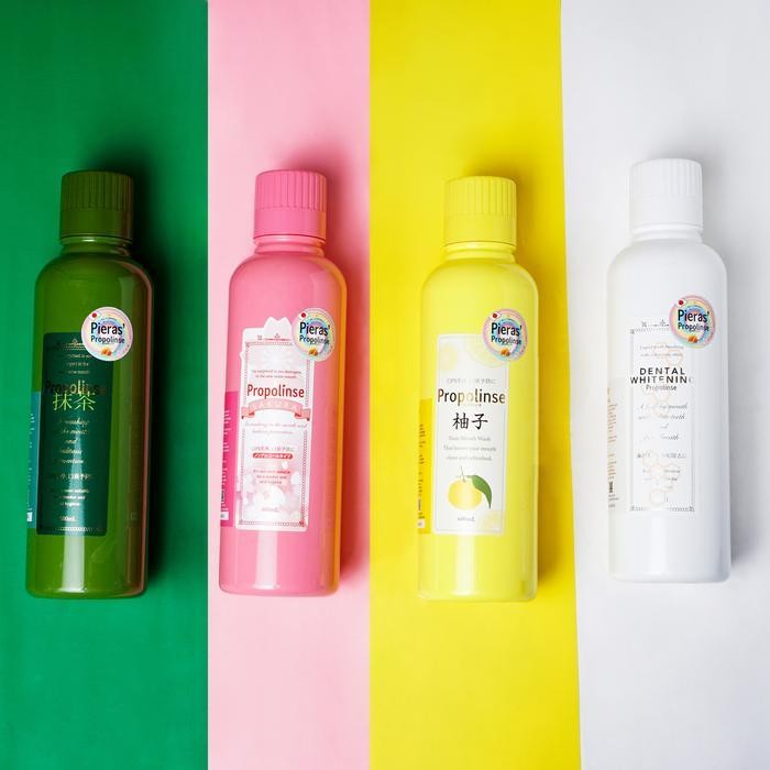 5ops- Pieras Propolinse Bundling 4 Package Mouthwash 600Ml Sakura, Matcha, Yuzu, Whitening