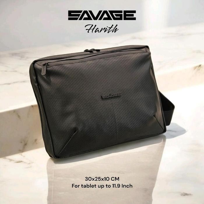 SAVAGE HARITH Tas Selempang Tablet 11.9 Inch Sling Bag Pria Wanita Anti Air Waterproof Slingbag
