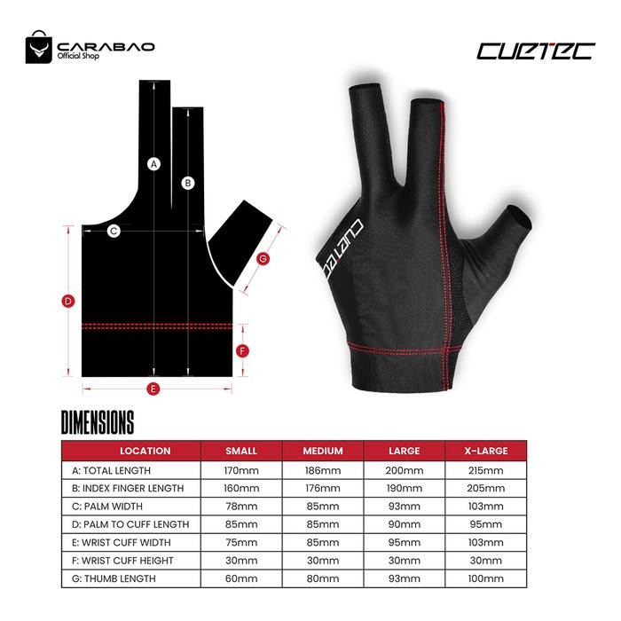 Cuetec Glove Axis Black- Glove Billiard