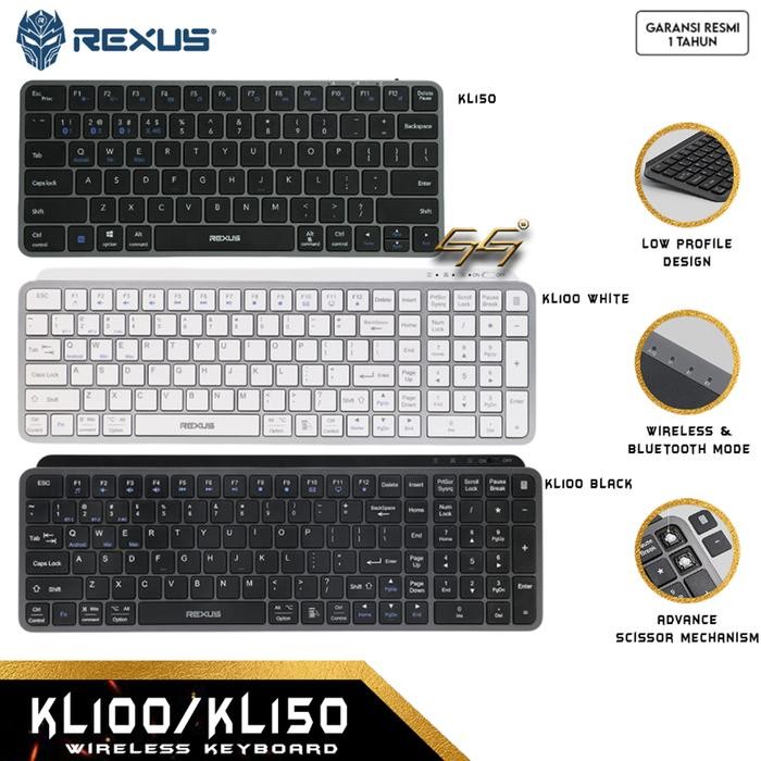 REXUS KL100 KL150 KL-100 KL-150 KL 100 KL 150 Keyboard Office Bluetooth Wireless Low Profile