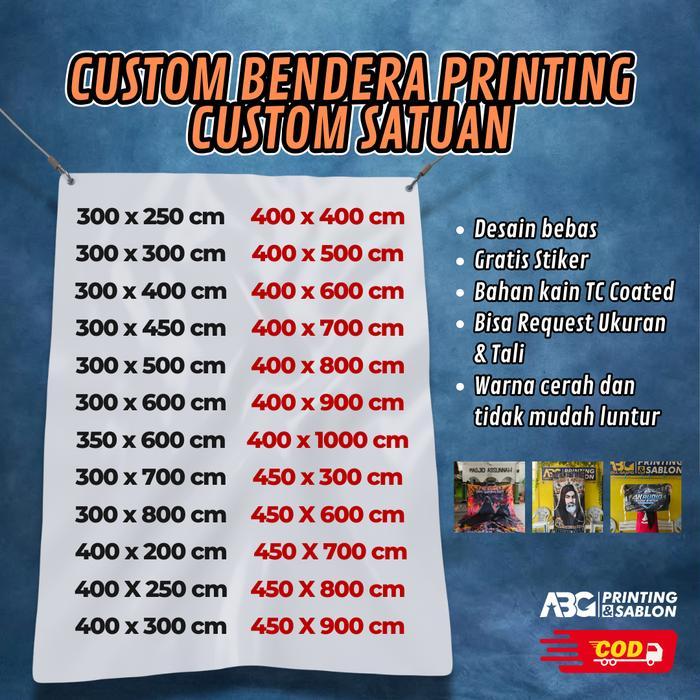 PROMO CETAK BENDERA MINI FLAG GIANT FLAG CUSTOM PRINTING / ORGANISASI / KOMUNITAS
