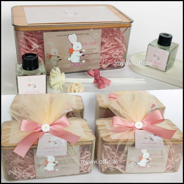 Hampers Souvenir Custom Box Tisu 2 - Box Tisu + Custom design = Diffuser 50ml | Free Design myvivi