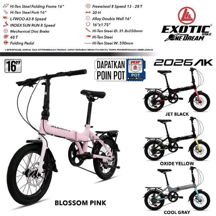 Sepeda lipat Exotic 2026 AK 16 Inch