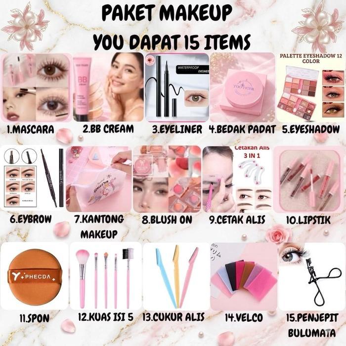 WOW SET 15 ITEM PAKET YOU MAKEUP DAPAT 15ITEM
