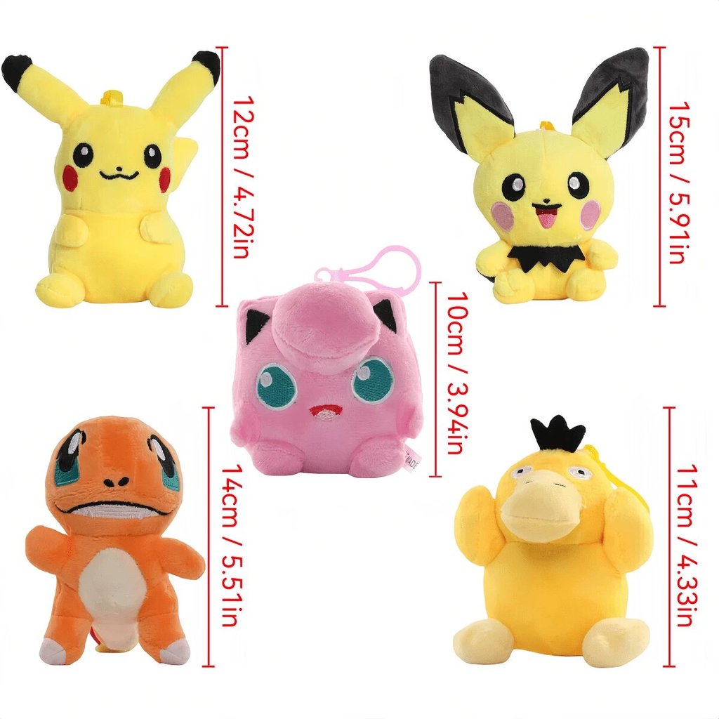 Pokemon Toy Stuffed Doll Keychain Pendant Pikachu Charmander Psyduck Jigglypuff Mew Pichu Snorlax