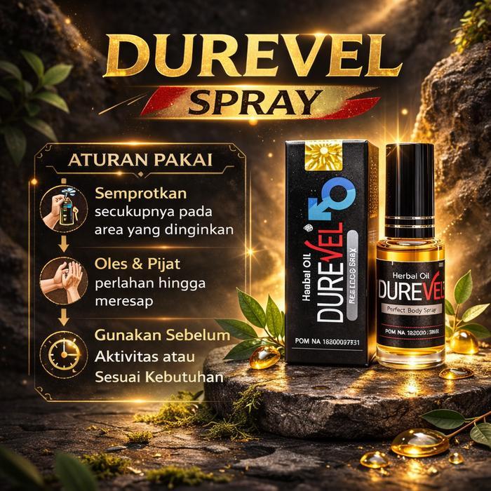 Durevel spray (ori barcode) Minyak Pijat Tanpa Efek Samping Tahan Lama herbal PEMBESAR ALAMI TAHAN
