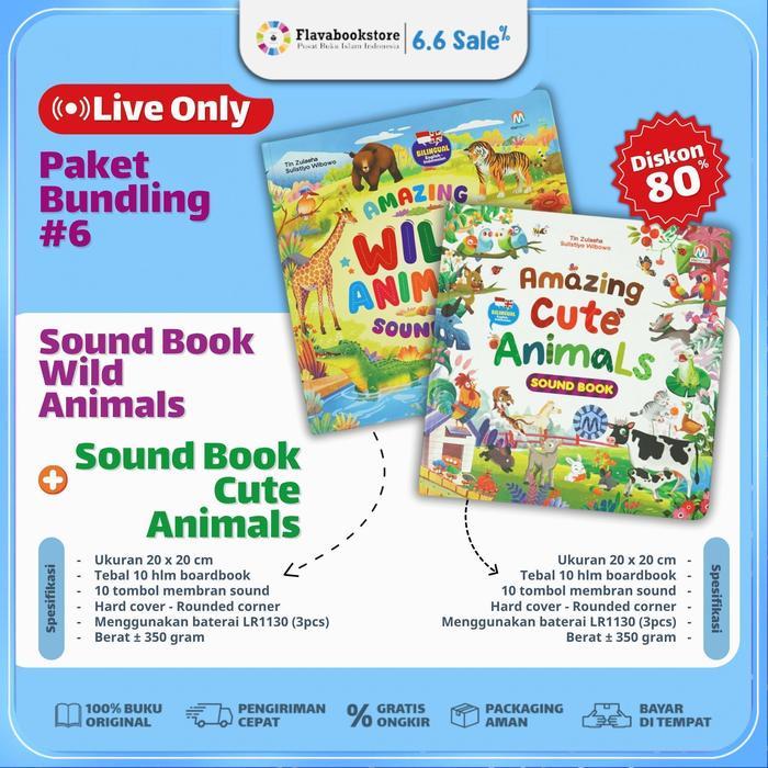 LIVE ONLY Bundling Sound Book Amazing Wild Animals dan Amazing Cute Animals
