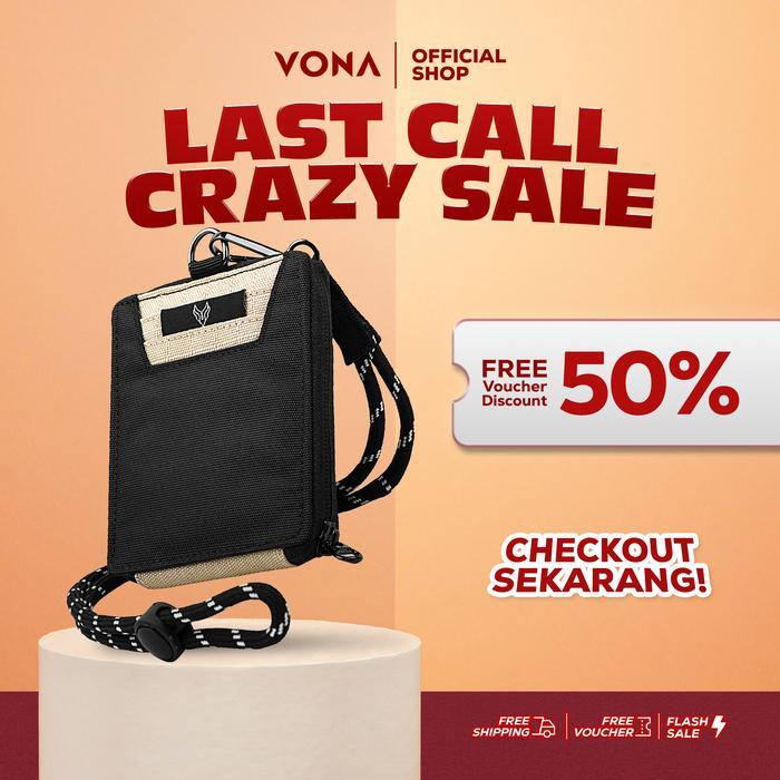 VONA Ben Hanging Wallet - Dompet Kartu ID Lanyard Pria Wanita Card Holder Dompet Gantung Leher