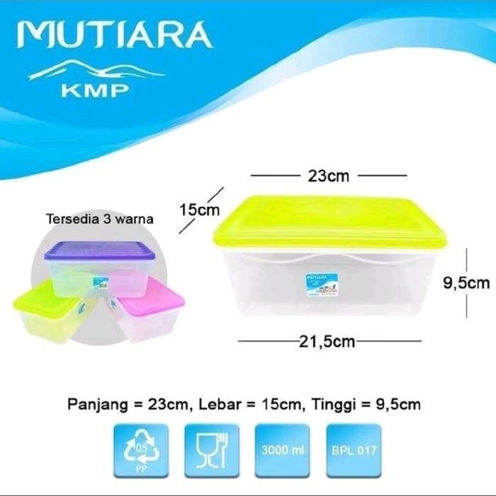 Food Box Mutiara KMP 3000ml Kotak Makanan Praktis Serbaguna