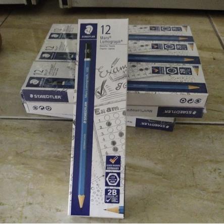 NEW [TOP SALE] Pensil 2b staedler lumograph 1 pak isi 12 pcs - STAEDTLER Pensil 2B Mars Lumograph