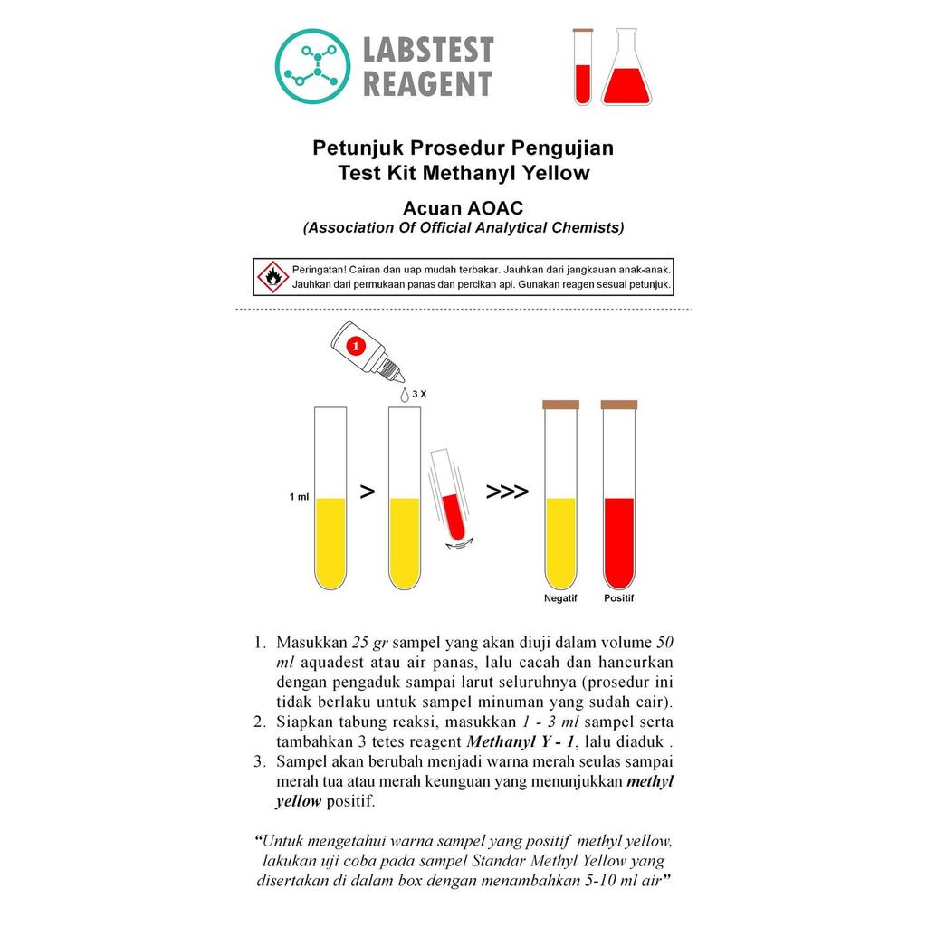 Methanil Yellow Test Kit, Alat Uji Cepat / Rapid Test Methil Orange Terlaris