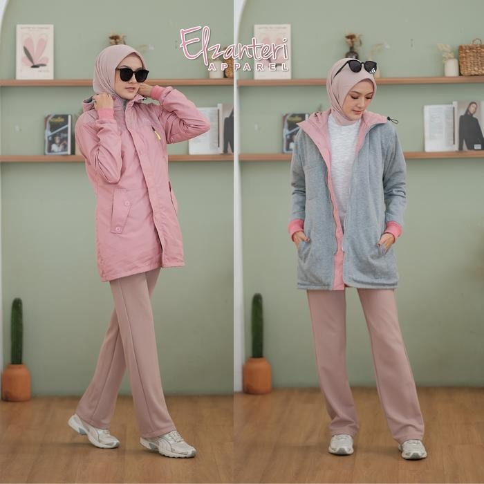 

Promo Elzanteri Apparel - Jaket Wanita Parasut Bolak Balik Waterproof Anti Angin Nyaman Kekinian