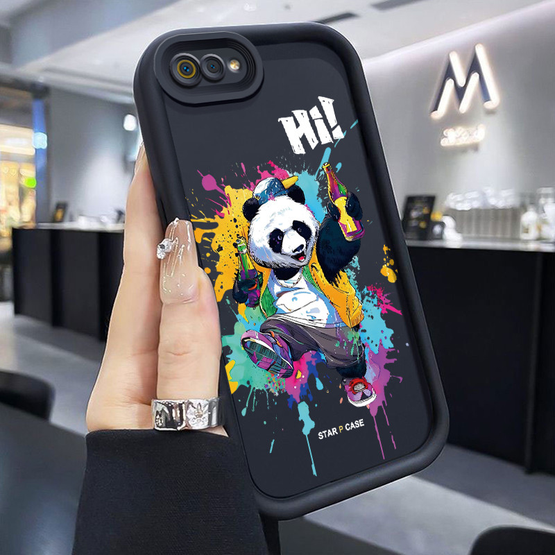 Casing Hp Realme C2 Realme C2s OPPO A1K Case Casing Lukisan Minyak Panda pola HP Kasing Silikon Soft