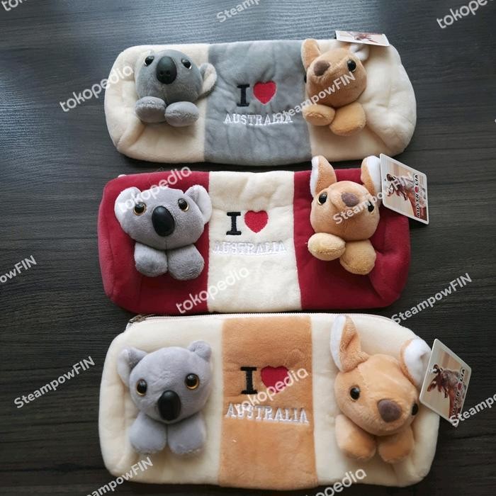 

Australia Souvenir Pencil Case Makeu Pouch Kanguru Koala Tempat Pensil
