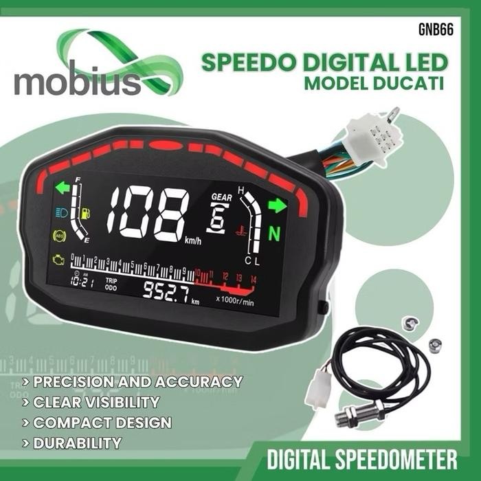 SPEEDOMETER SPIDOMETER DIGITAL LED DUCATI COUSTOM UNIVERSAL MOTOR VARIO BEAT MIO M3 DLL GNB66