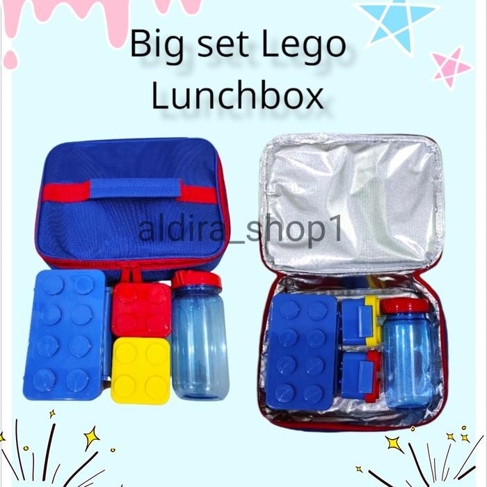 Terlaris Big Set Lego Lunchbox Biru Technoplast