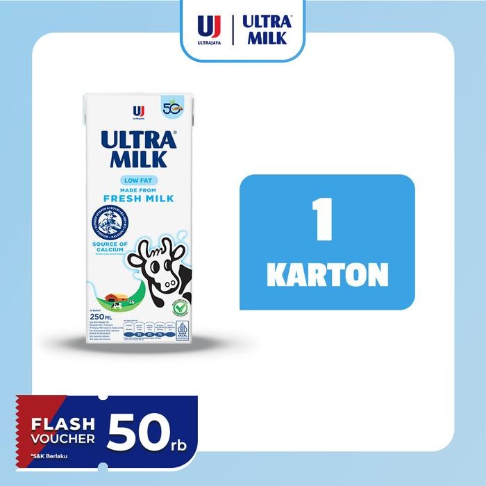

Pilihan- Ultra Milk Susu Uht Low Fat Plain 250Ml 1 Karton (24 Pcs)