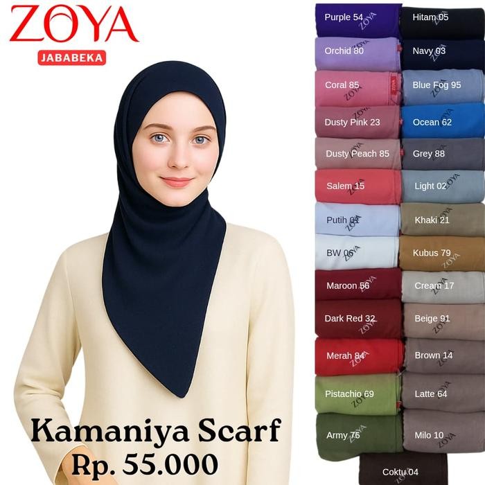 Pilihan- Zoya Kamaniya Plain Scarf Kerudung Hijab Jilbab Segi Empat Polos