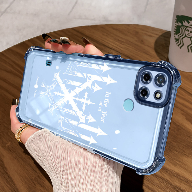 Casing Hp untuk Realme C21Y Realme C25Y C21 C15 Case Pola Salib Kasing airbag Kesing Silikon Tipis  