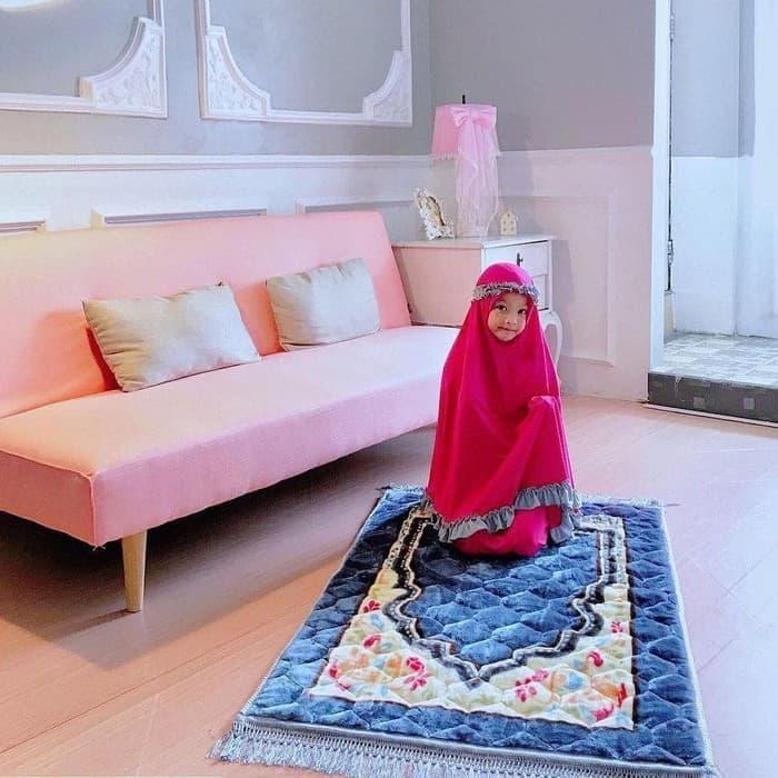 Sajadah Al-Jeddah Sajadah Busa Bulu Sajadah Turki - Hijau - Biru