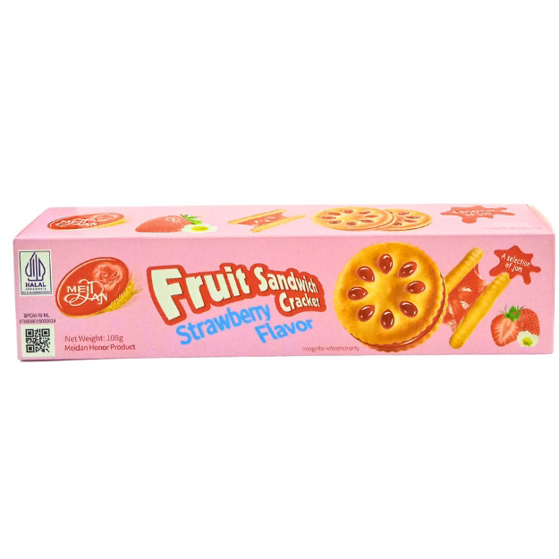 

S01602 MEIDAN FRUIT SANDWICH STRAWBERRY FLAVOR CRACKER 108GR MAJU BERSAMA (20250914)