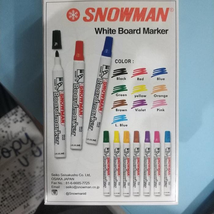

New Spidol Snowman White Board ( Bisa dihapus untuk papan tulis )