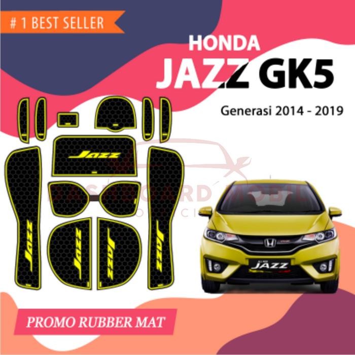 Aksesoris Interior Mobil Door Groove Mat/ Antislip Rubber Cup Mat/ Alas Variasi Honda Jazz GK5 2014