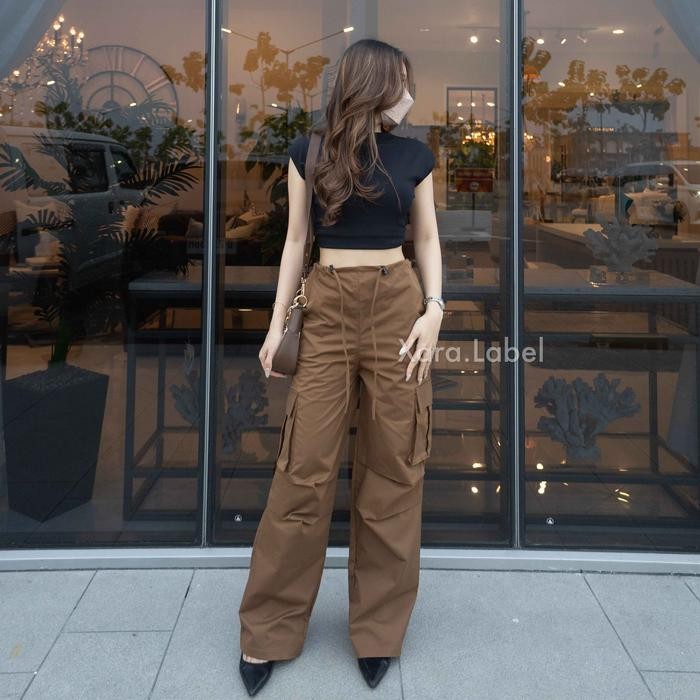 XARA - New Jessie Cargo Gombrong Pants Premium Celana Cargo Serut Wanita Baggy Cargo Pants Oversize